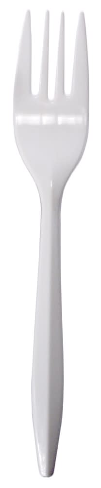 GuestSupply US | Medium Weight Plastic Fork, White